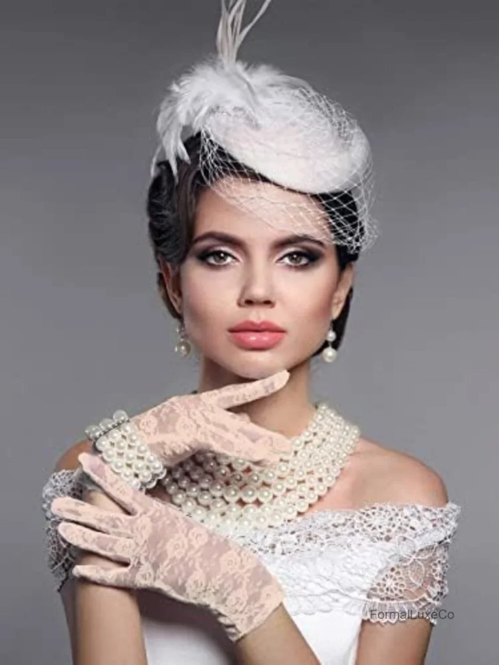 Lace Gloves for Women Tea Party Short Dressy Courtesy Gloves Cosplay Dinner